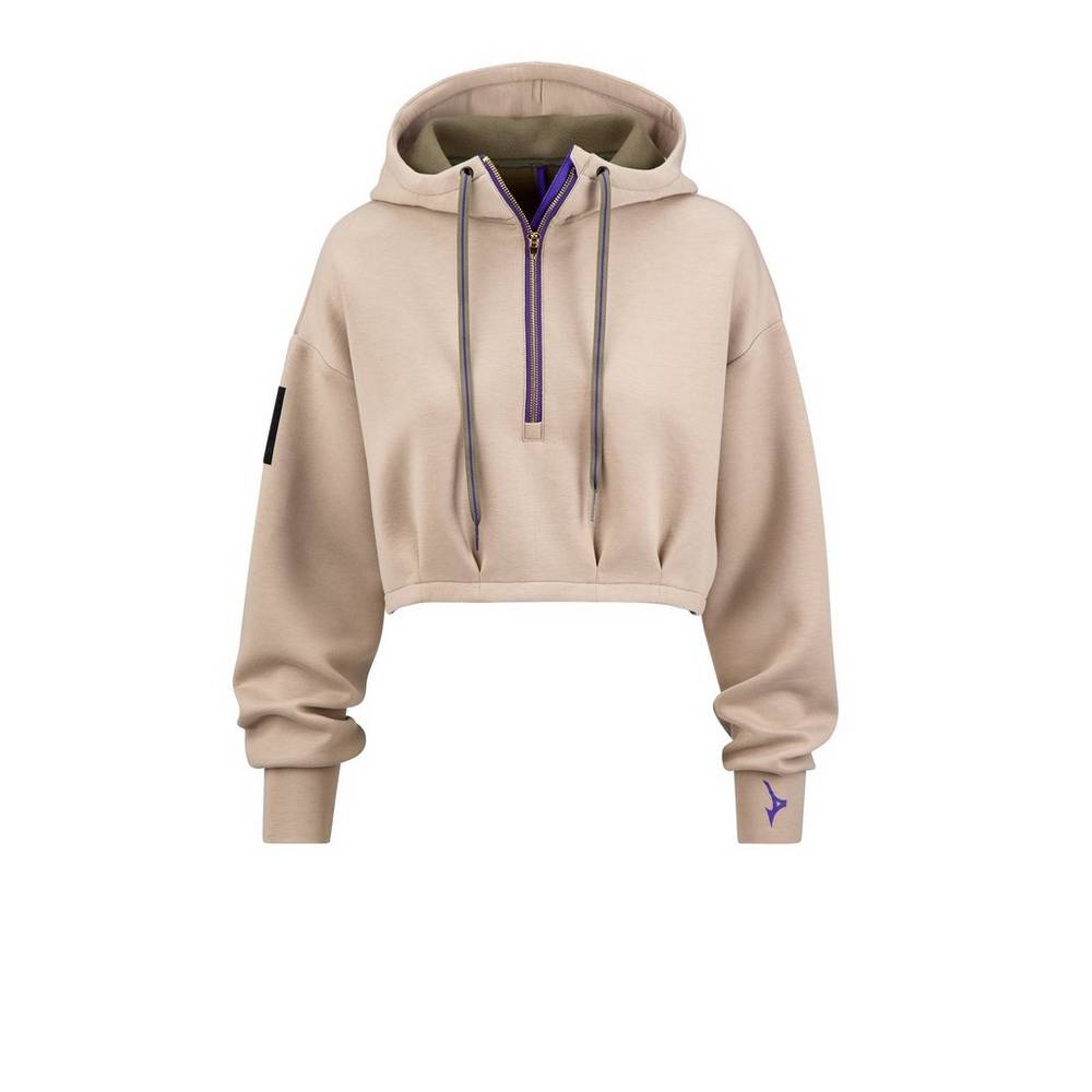 Womens Mizuno Ronda Rousey Reputation Hoodie Khaki Philippines (CPZBTM964)